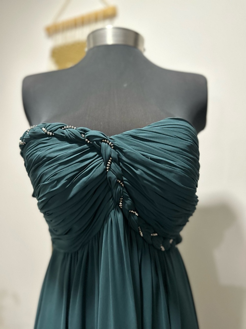 NWOT Calvin Klein Teal Strapless Braided Evening Gown Size 2